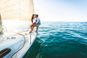 Couples sailing in Naxos